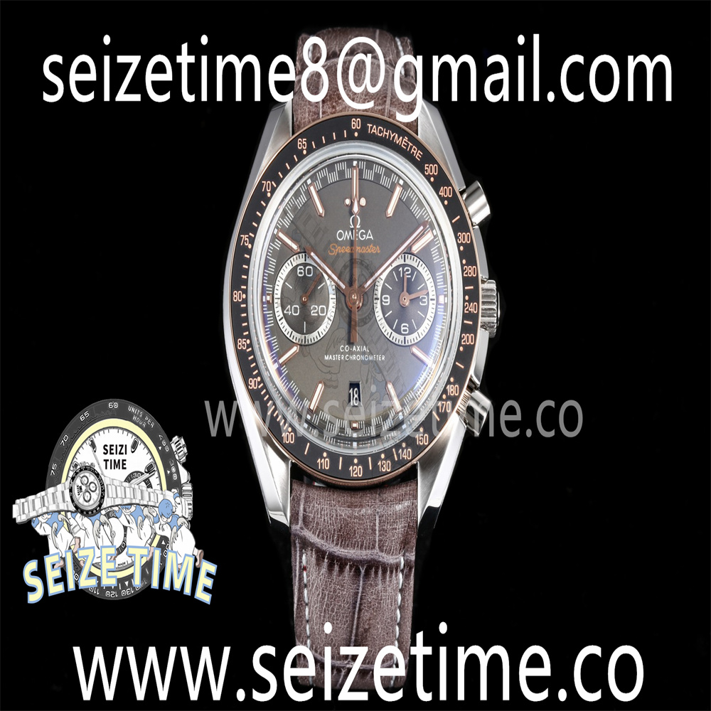 Speedmaster Racing Master RG/SS Gray Dial on Leather Strap A7750