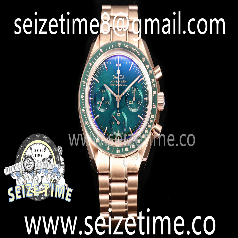 Speedmaster RG Green Dial on SS Bracelet Manual Winding Chrono Movement