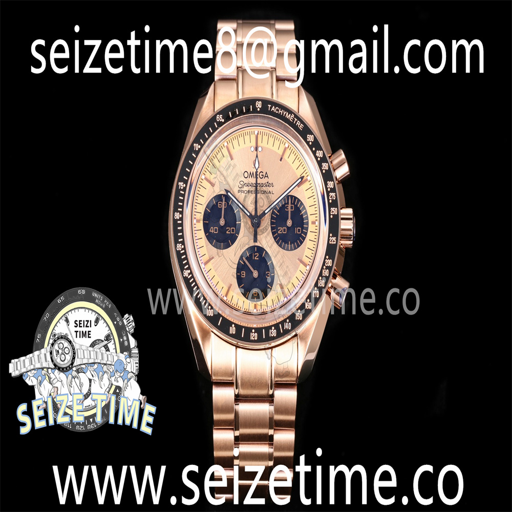 Speedmaster RG Rose Gold Dial on SS Bracelet Manual Winding Chrono Movement