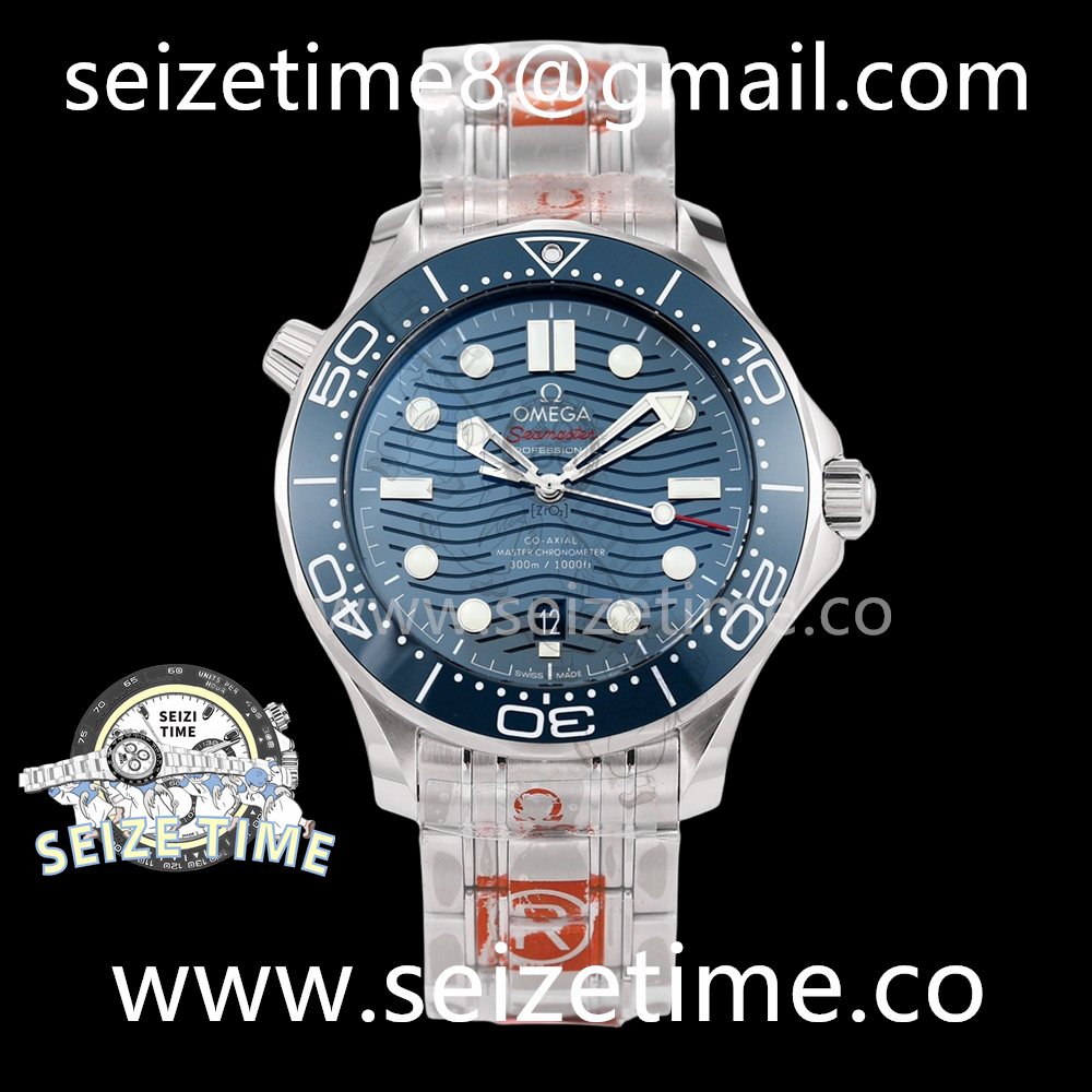 Seamaster Diver 300m SS ORF 1:1 Best Edition Blue Dial on SS Bracelet Asia 8800