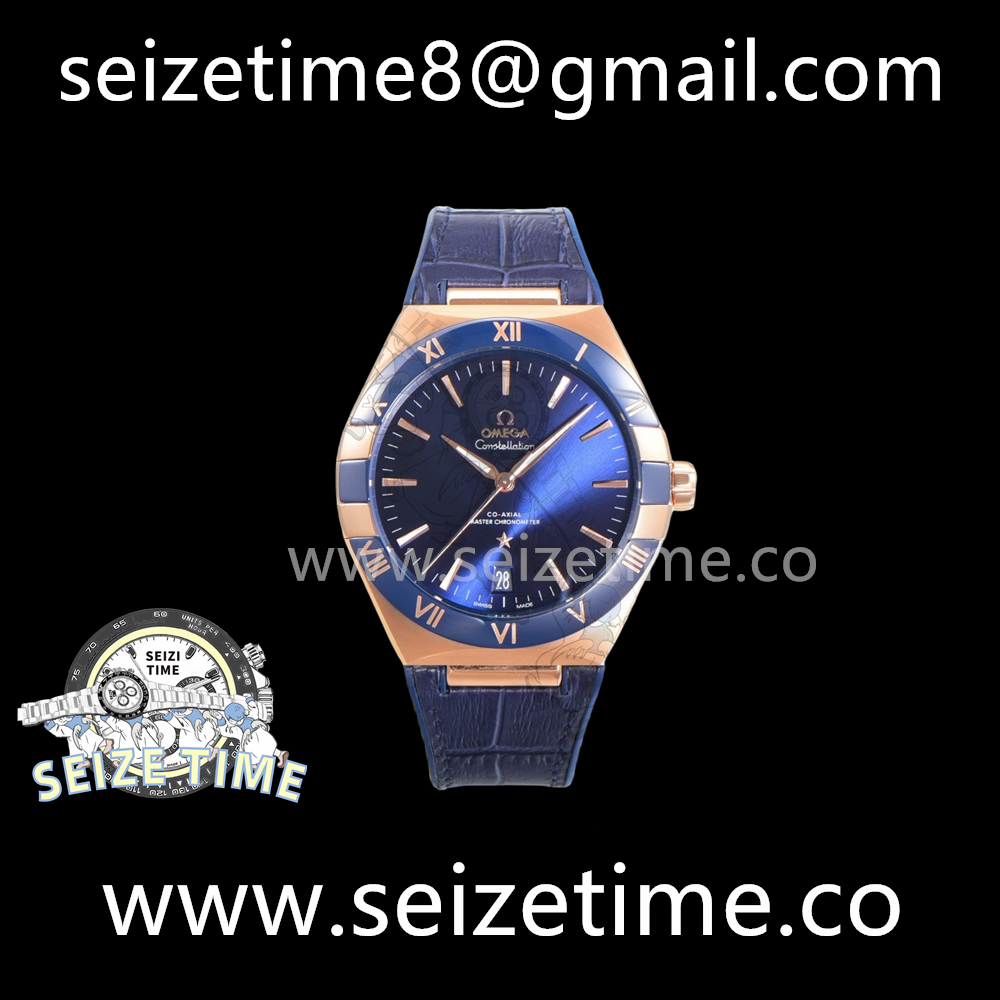 Constellation Co-Axial Master Chronometer 41mm RG Blue Dial on Leather Strap VSF A8900