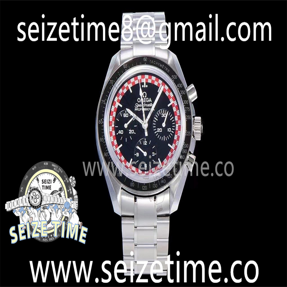 Speedmaster TinTin OMF 1:1 Best Edition Black Dial on SS Bracelet Manual Winding Chrono Movement