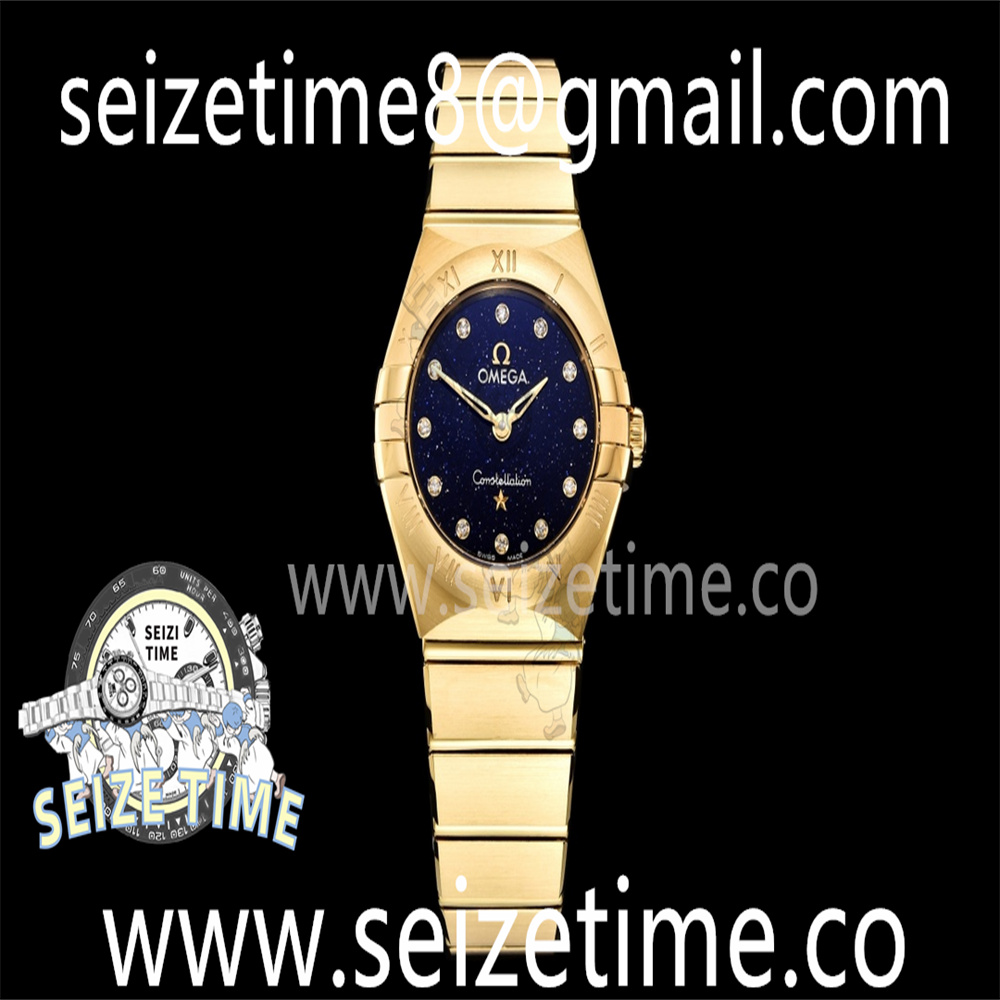 Constellation Quartz 25mm YG Blue Dial on YG Bracelet GF Sw Qtz