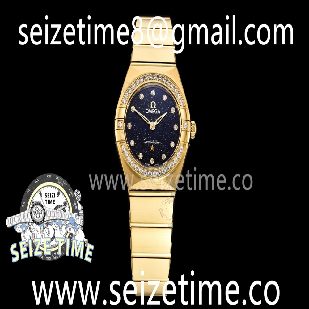 Constellation Quartz 25mm YG Diamond Bezel Blue Dial on YG Bracelet GF Sw Qtz