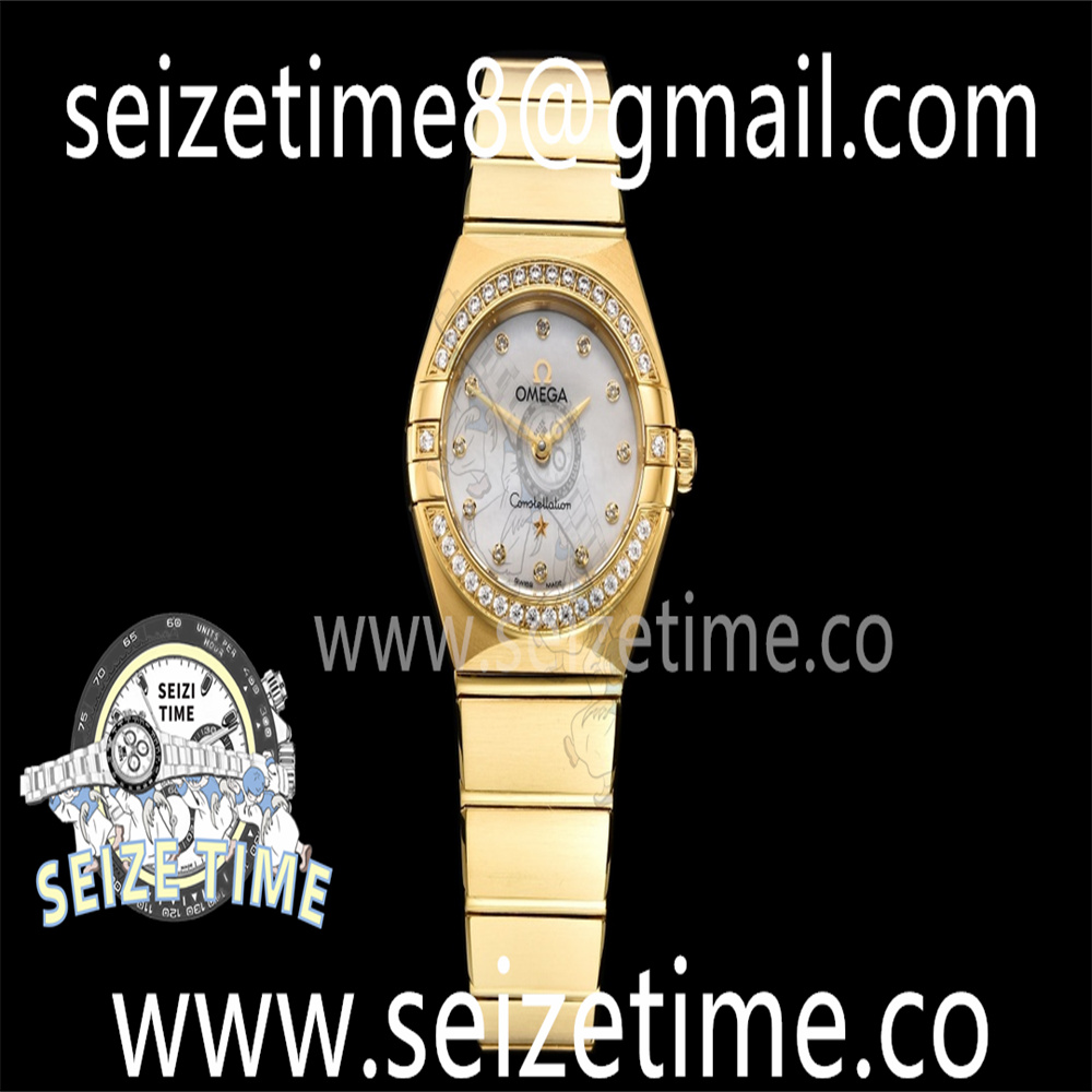 Constellation Quartz 25mm YG Diamond Bezel White MOP Dial on YG Bracelet GF Sw Qtz