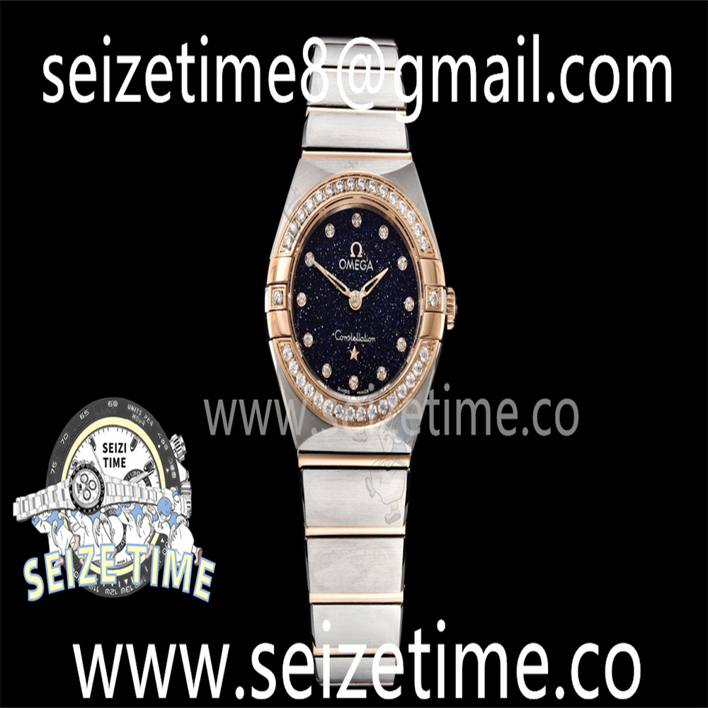 Constellation Quartz 25mm RG/SS Diamond Bezel Blue Dial on RG/SS Bracelet GF Sw Qtz