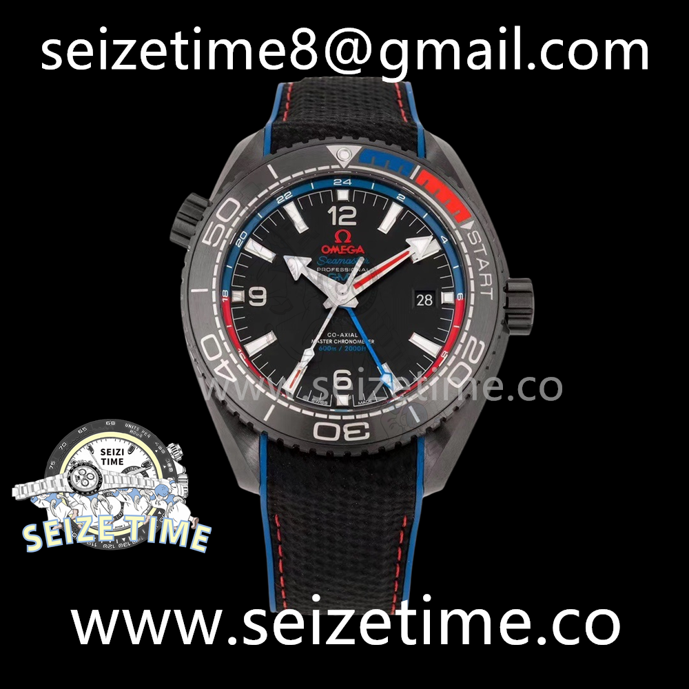 Planet Ocean 45.5mm Deep Black red Ceramic VSF 1:1 Best Edition on Black Nylon Strap A8906