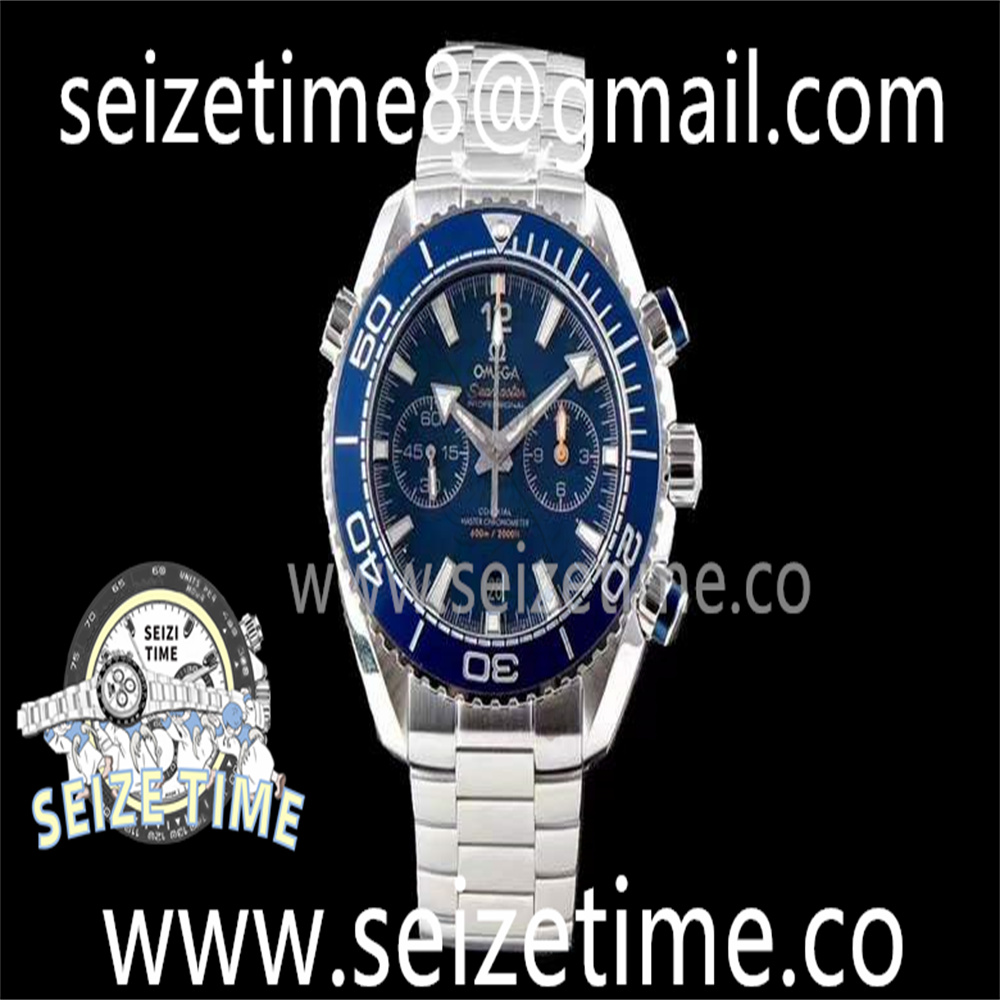 Planet Ocean Master Chronometer OMF SS Blue Polished Bezel Blue Dial on SS Bracelet A9900 V3