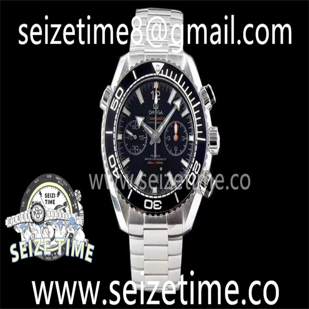 Planet Ocean Master Chronometer OMF SS Black Polished Bezel Black Dial on SS Bracelet A9900 V3
