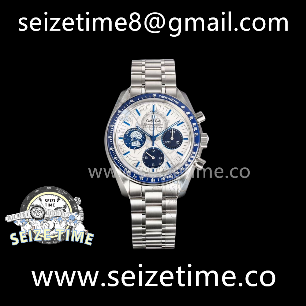 Speedmaster “Snoopy Apollo” SS White Dial on SS Flat Link Bracelet OSF V2 A3861
