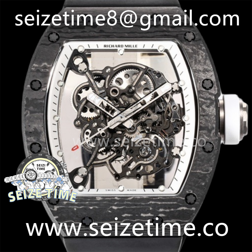 RM55 "Bubba Watson" White NTPT Skeleton Dial on Rubber Strap BBR RMUL2