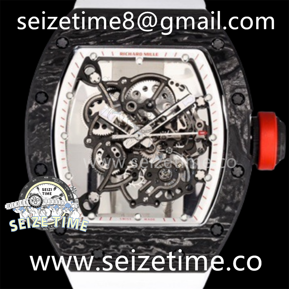 RM55 "Bubba Watson" White NTPT Skeleton Dial on Rubber Strap BBR RMUL2