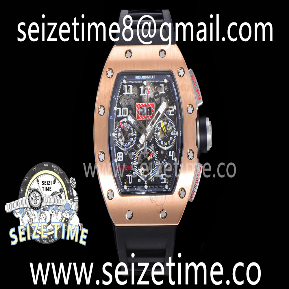 RM11-03 RG KVF 1:1 Best Edition Crystal Skeleton Dial on Black Racing Rubber Strap A7750