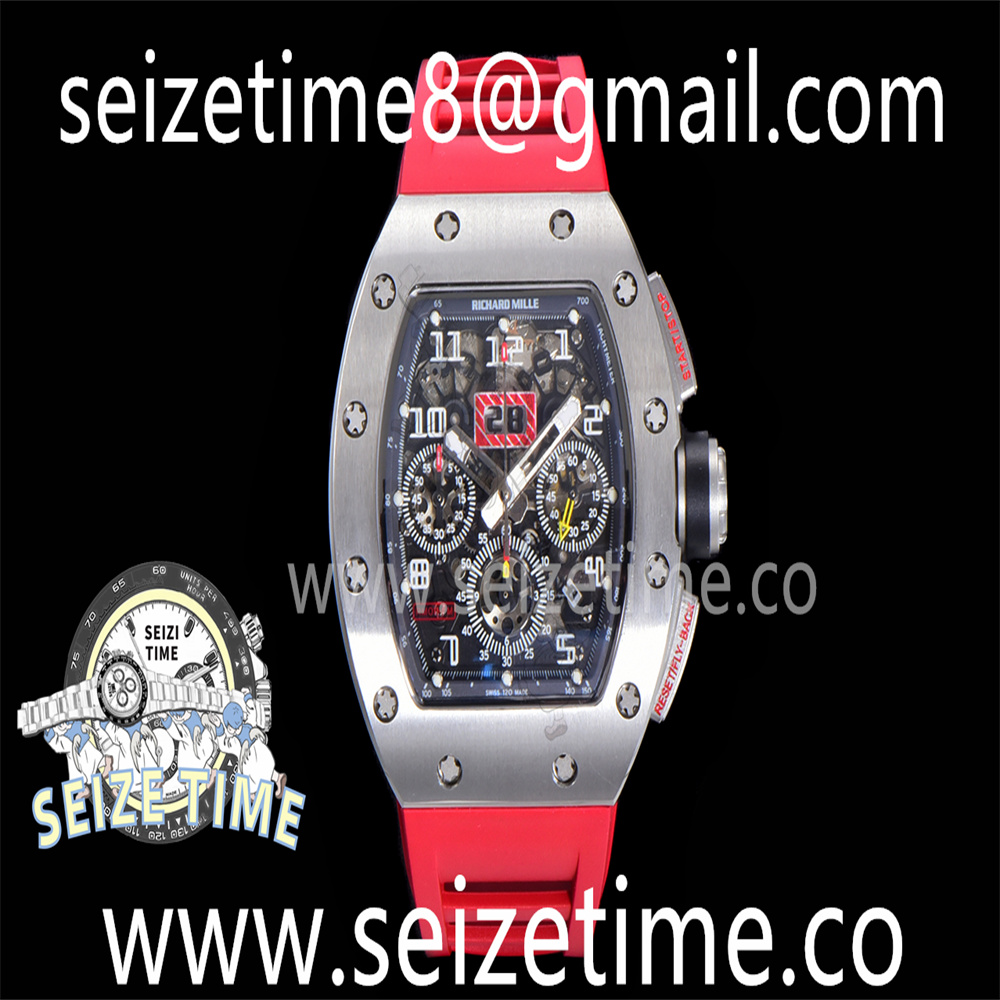 RM11-03 RG KVF 1:1 Best Edition Crystal Skeleton Dial on Black Racing Rubber Strap A7750