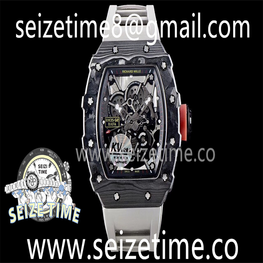 RM035-02 KVF Best Edition Skeleton Dial Red on Gray Rubber Strap MIYOTA8215 V3