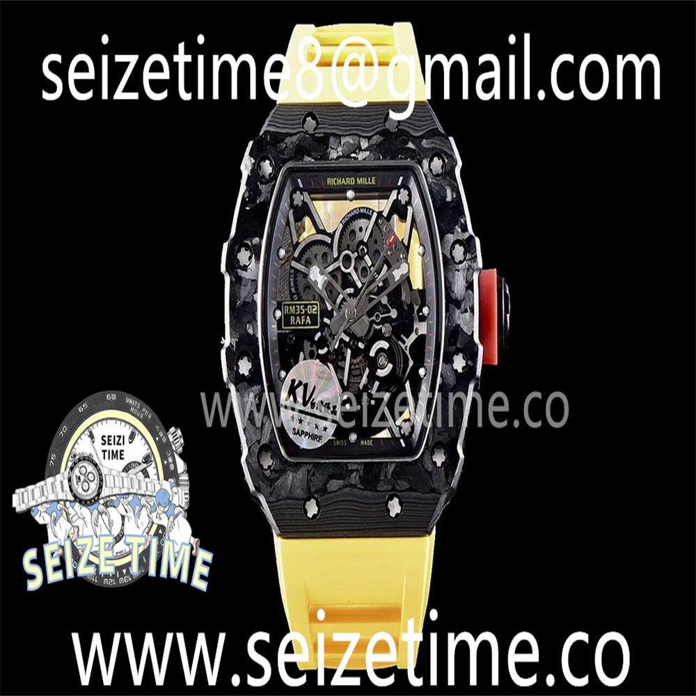 RM035-02 KVF Best Edition Skeleton Dial Red on Yellow Rubber Strap MIYOTA8215 V3