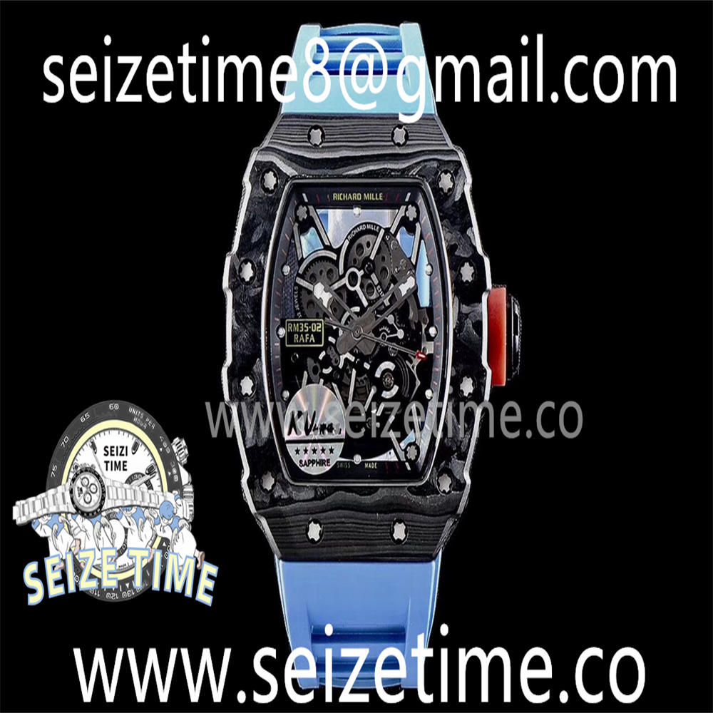 RM035-02 KVF Best Edition Skeleton Dial Red on Blue Rubber Strap MIYOTA8215 V3