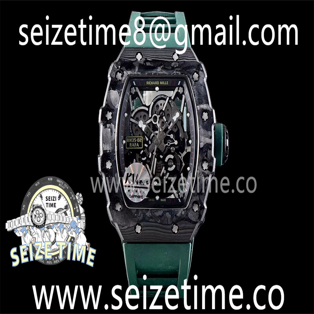 RM035-02 KVF Best Edition Skeleton Dial Green on Green Rubber Strap MIYOTA8215 V3