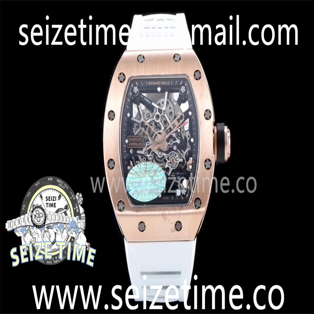RM035-02 Americas RG KVF Best Edition Skeleton Dial on White Rubber Strap MIYOTA8215