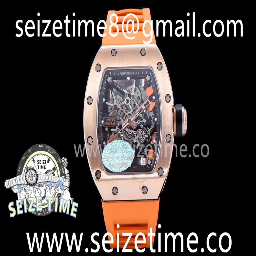 RM035-02 Americas RG KVF Best Edition Skeleton Dial on Orange Rubber Strap MIYOTA8215