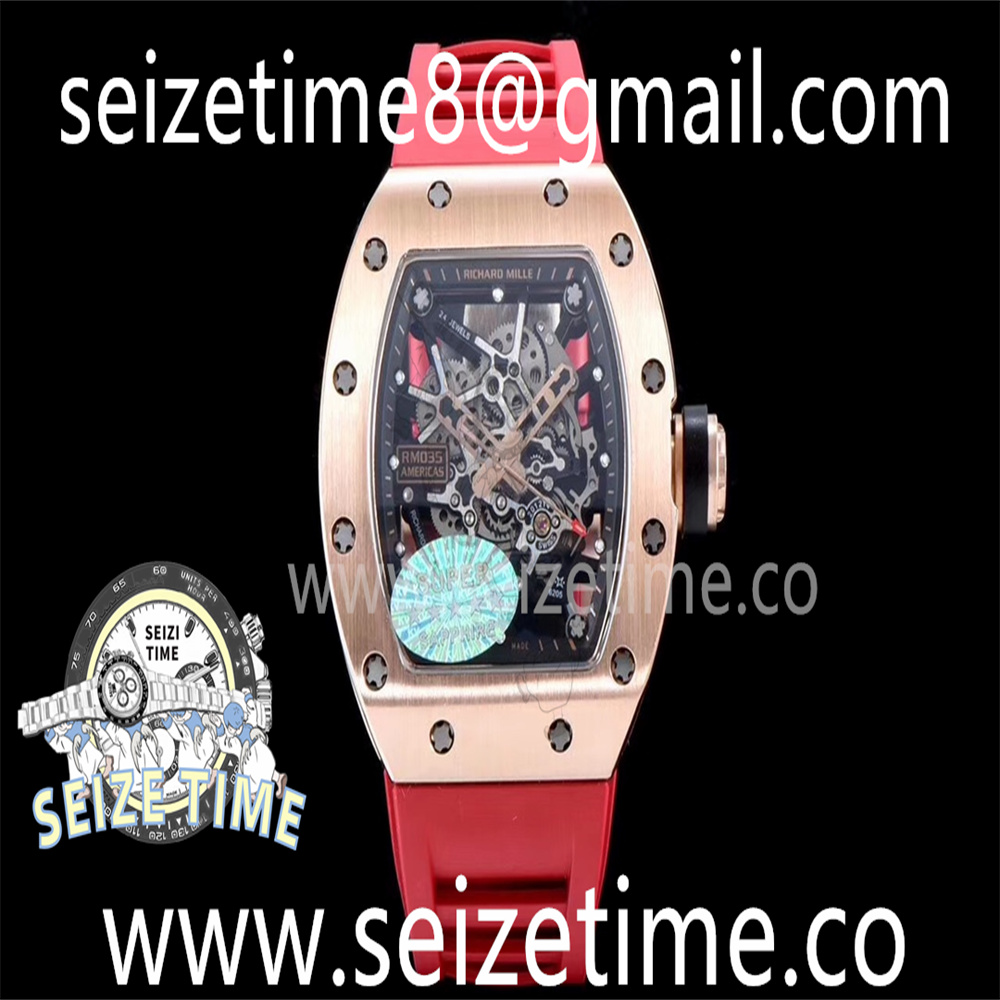 RM035-02 Americas RG KVF Best Edition Skeleton Dial on Red Rubber Strap MIYOTA8215