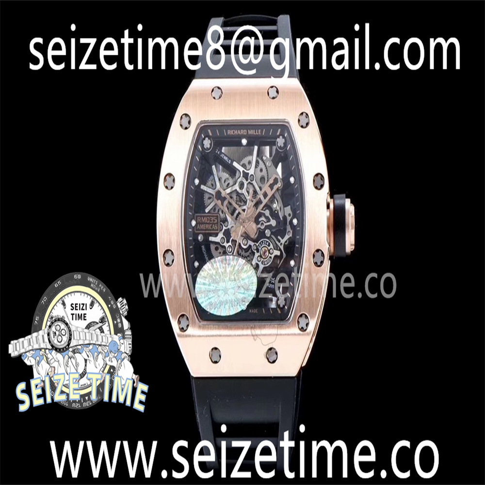 RM035-02 Americas RG KVF Best Edition Skeleton Dial on Black Rubber Strap MIYOTA8215