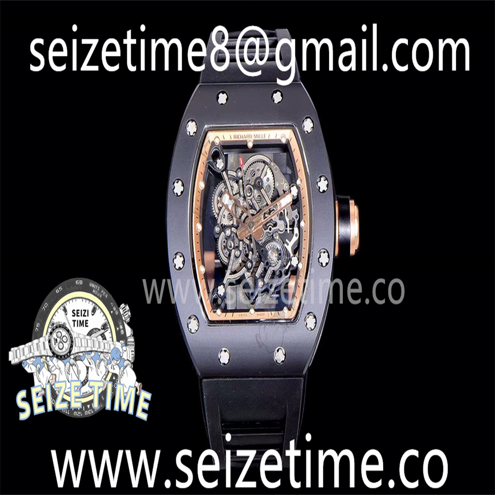RM055 Black Ceramic KVF Best Edition Skeleton Dial Black Case on Black Rubber Strap MIYOTA8215 V3