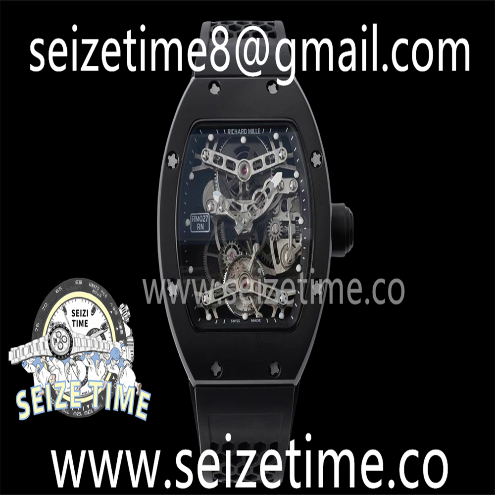 RM027 Rafael Nadal Black Ceramic Tourbillon EURF Best Edition on Rubber Strap