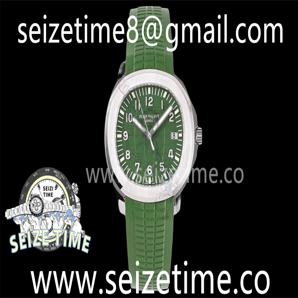 Aquanaut 5168G 42mm SS ZF 1:1 Best Edition Green Dial on Green Rubber Strap 324CS
