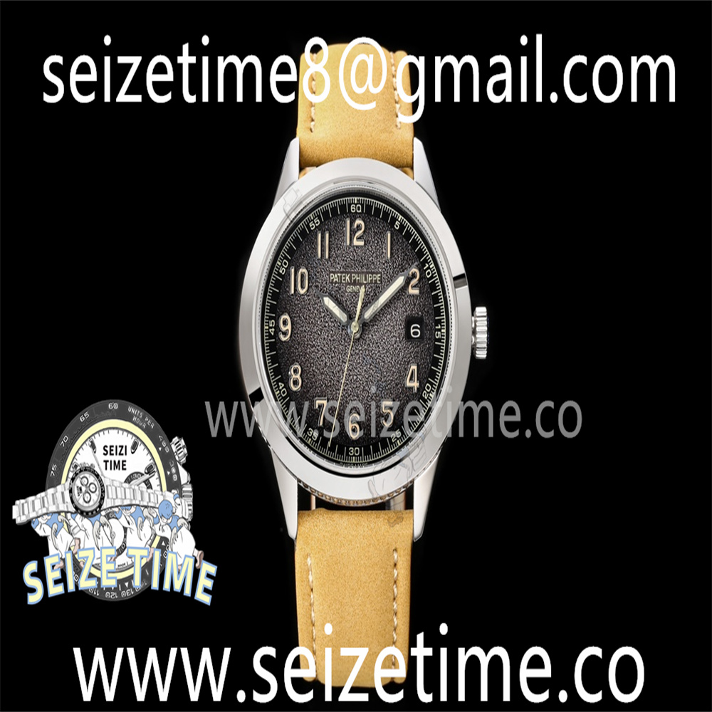 Calatrava 5226G SS Charcoal Grey Dial on Leather Strap HKF MY9015 Mod