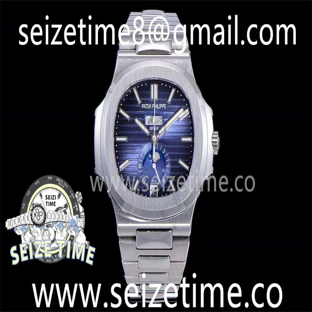 Nautilus 5726 Full Function SS PPF 1:1 Best Edition Blue Dial on SS Bracelet A324