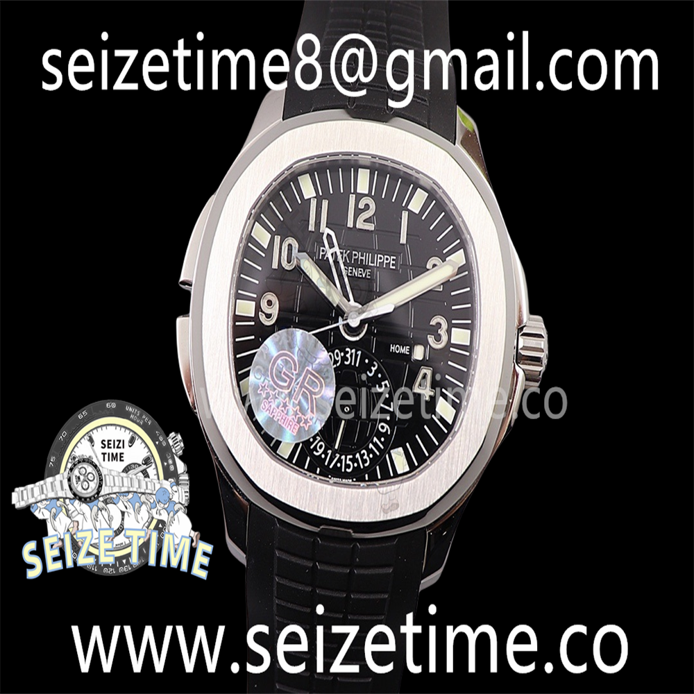Aquanaut 5164A SS GRF Best Edition Black Dial on Black Rubber Strap A324 V2
