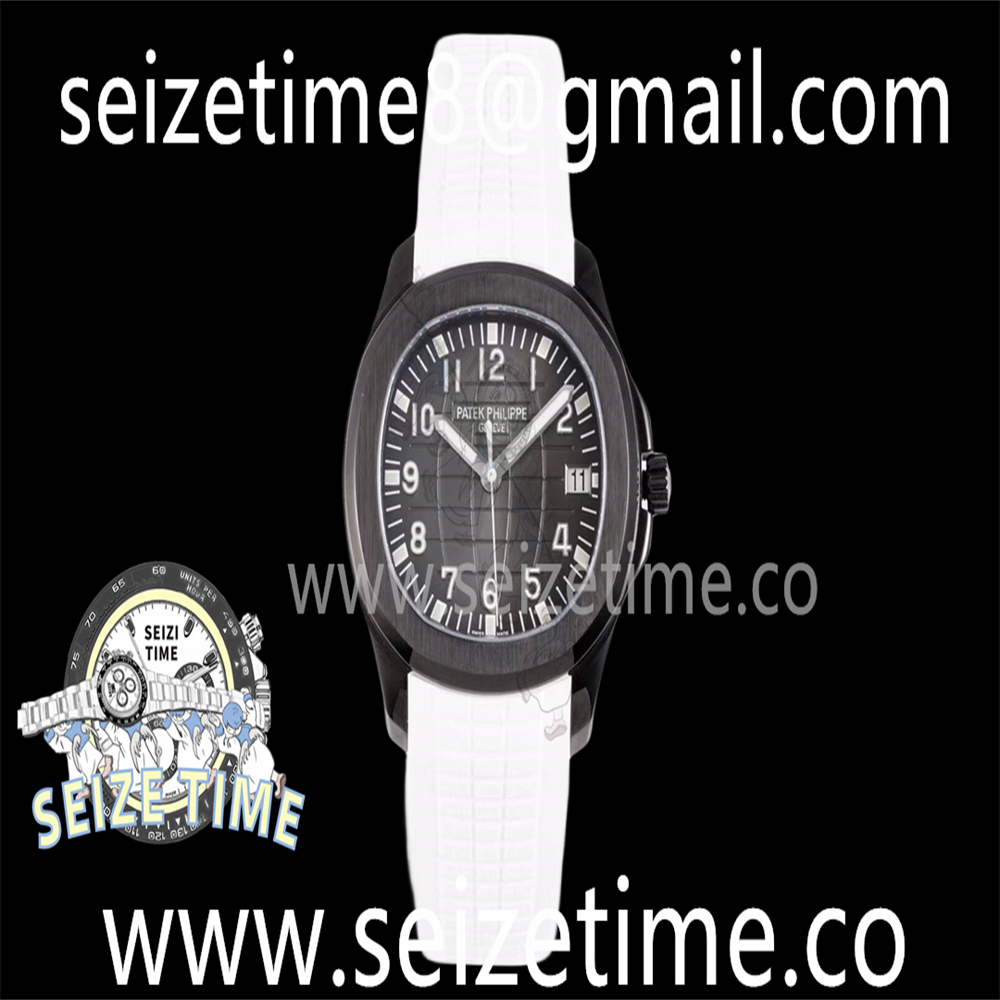Aquanaut Black Venom DLC ZF 1:1 Best Edition Black Dial on White Rubber Strap 324CS