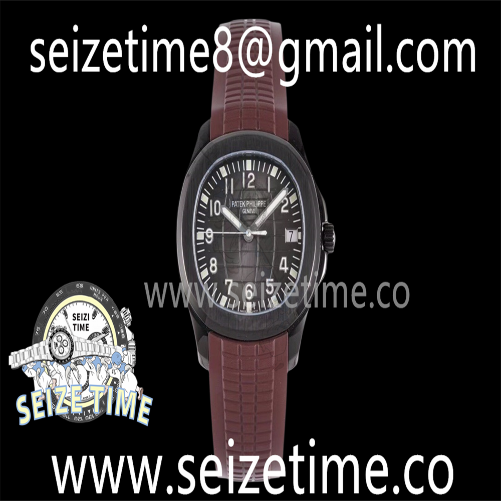 Aquanaut Black Venom DLC ZF 1:1 Best Edition Black Dial on Brown Rubber Strap 324CS