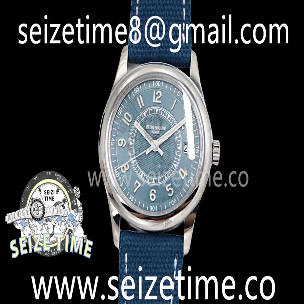 Calatrava 6007A-001 SS ZF 1:1 Best Edition Blue Dial on Blue Leather Strap A324CS