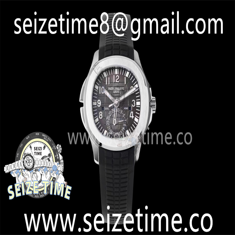 Aquanaut 5164A SS ZF 1:1 Best Edition Black Dial on Black Rubber Strap A324