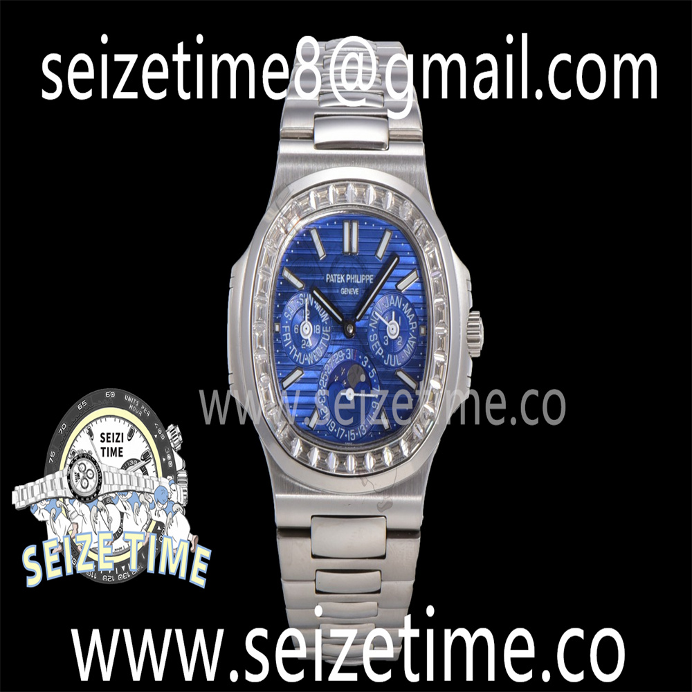 Nautilus 5740 SS GRF Best Edition Blue Dial Diamonds Bezel on SS Bracelet A240
