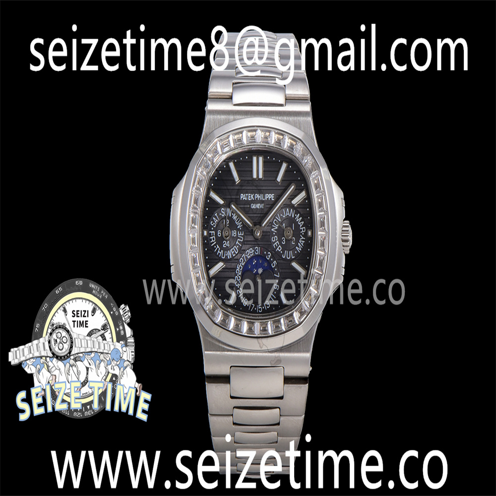 Nautilus 5740 SS GRF Best Edition Gray Dial Diamonds Bezel on SS Bracelet A240