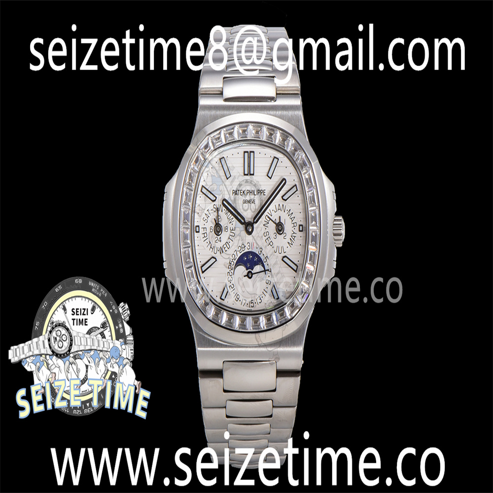 Nautilus 5740 SS GRF Best Edition White Dial Diamonds Bezel on SS Bracelet A240