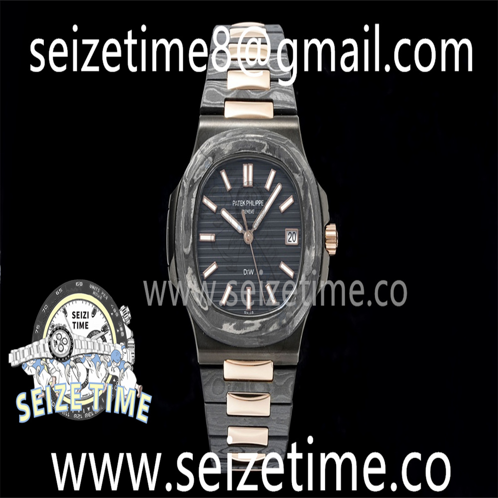 Nautilus 5711 DIW Carbon DIWF 1:1 Best Edition Black Textured Dial on Carbon/RG Bracelet 324CS