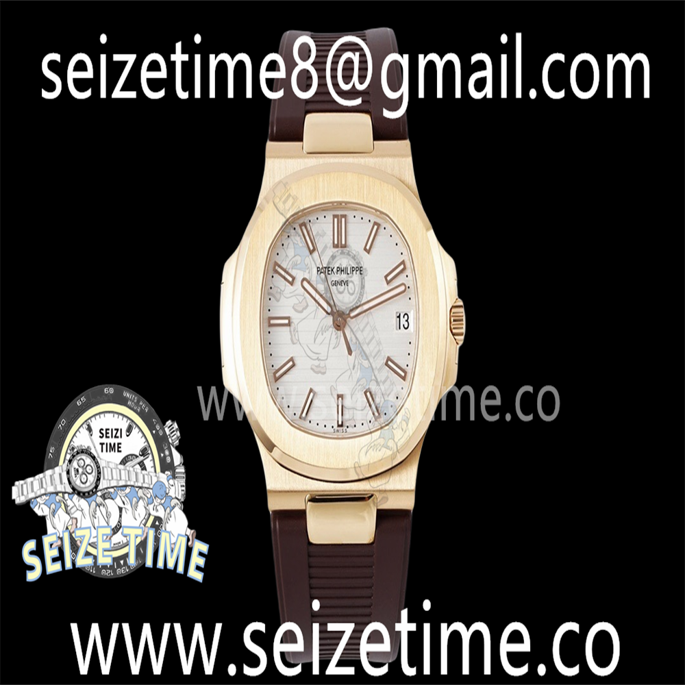 Nautilus 5711/1R PPF 1:1 Best Edition White Textured Dial on Brown Rubber Strap 324CS V5