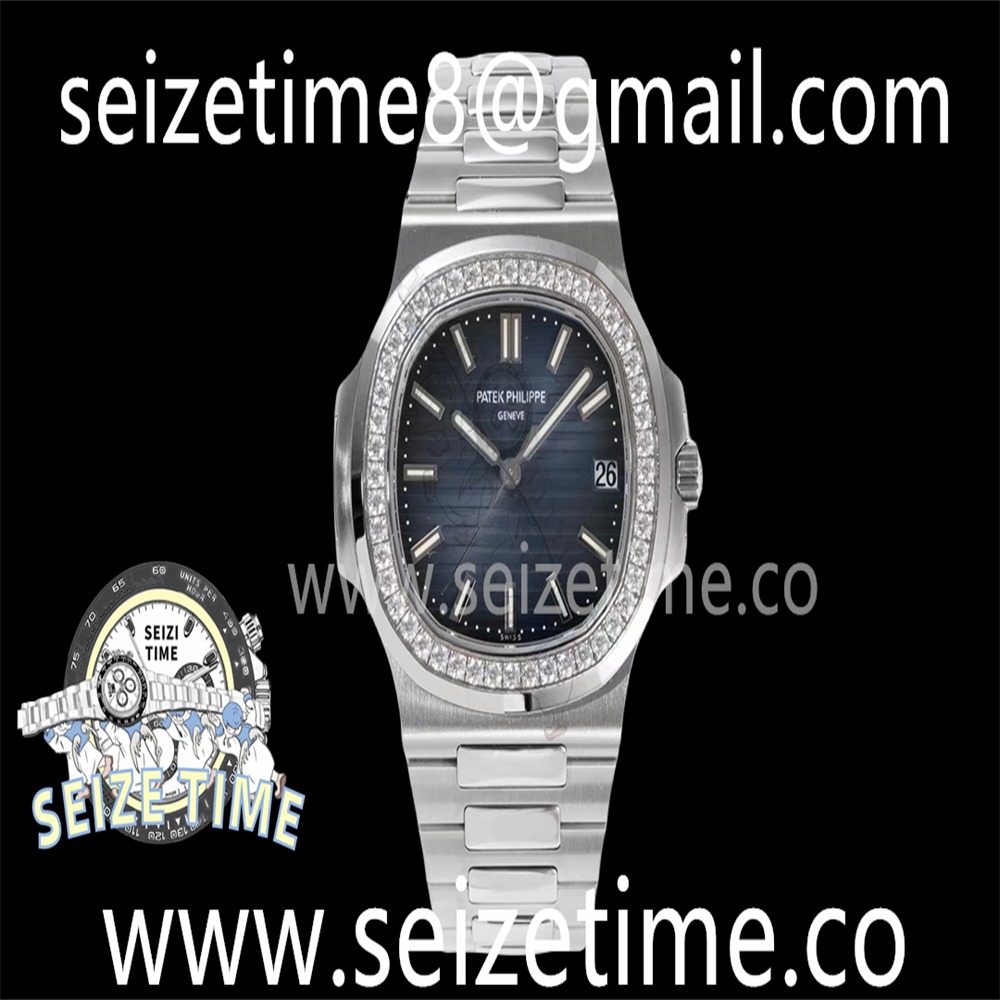 Nautilus 5711/1A PPF 1:1 Best Edition Blue Dial Diamonds Bezel on SS Bracelet 324CS V5