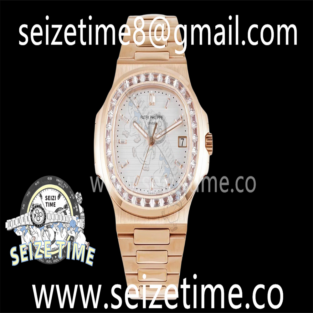 Nautilus 5711 RG PPF 1:1 Best Edition White Dial Diamonds Markers and Bezel on RG Bracelet 324CS V5
