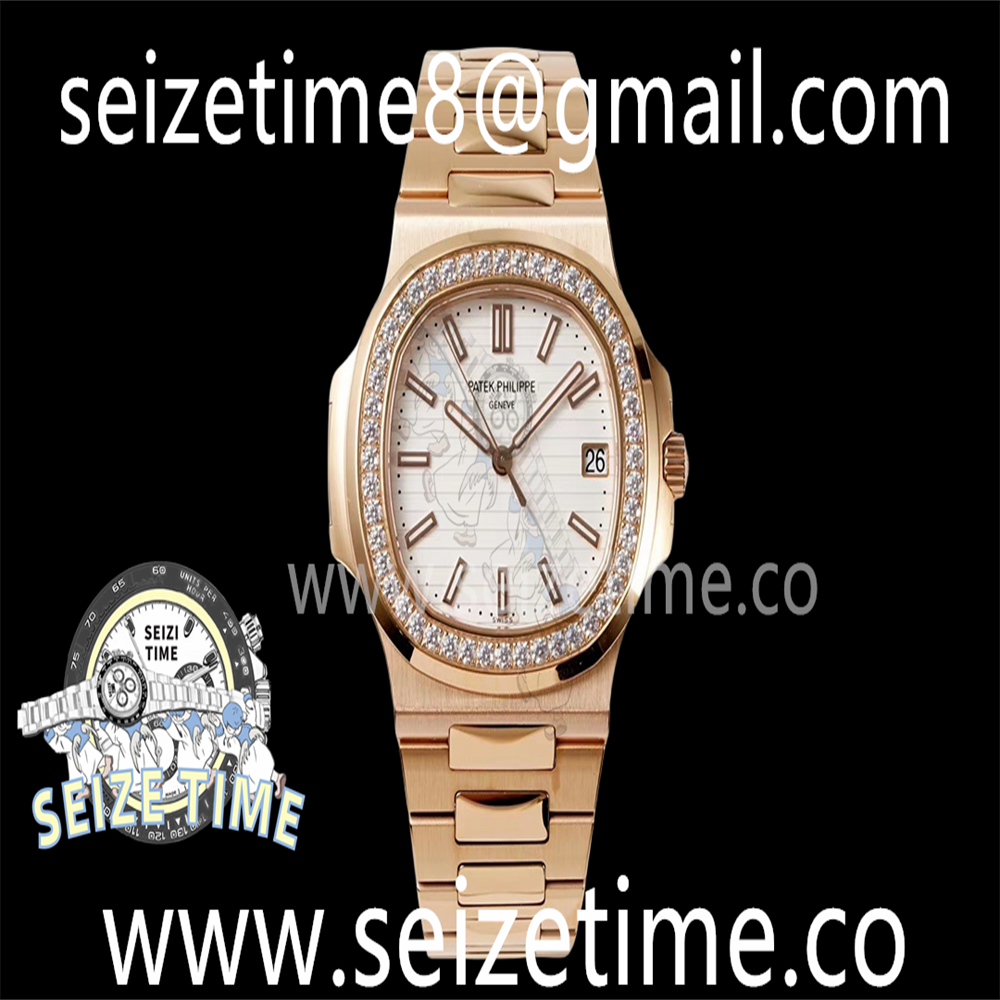 Nautilus 5711 RG PPF 1:1 Best Edition White Dial Diamonds Markers and Bezel on RG Bracelet 324CS V5