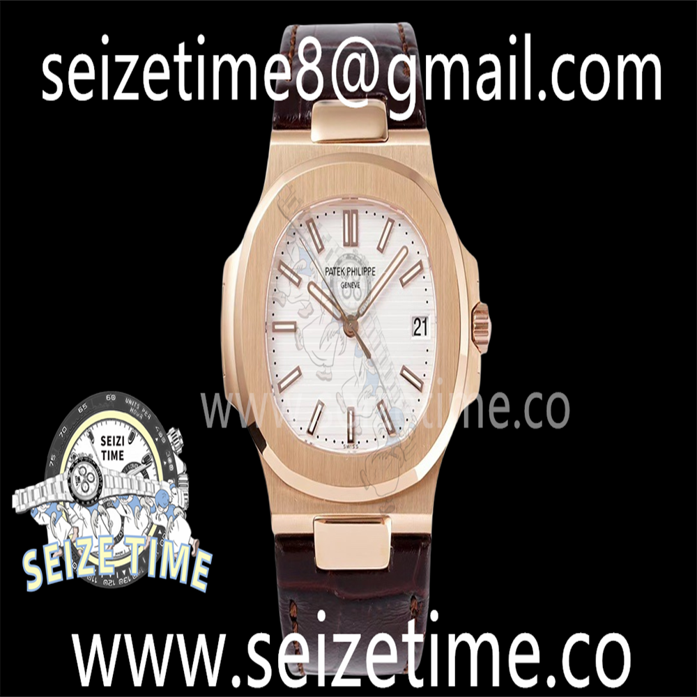 Nautilus 5711/1R PPF 1:1 Best Edition White Textured Dial on Brown Leather Strap 324CS V5