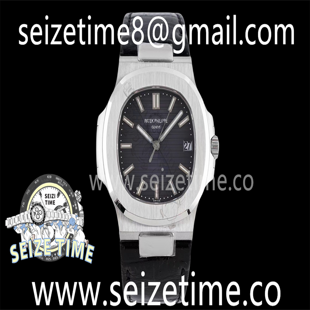 Nautilus 5711/1A PPF 1:1 Best Edition Gray Textured Dial on Black Leather Strap 324CS V5