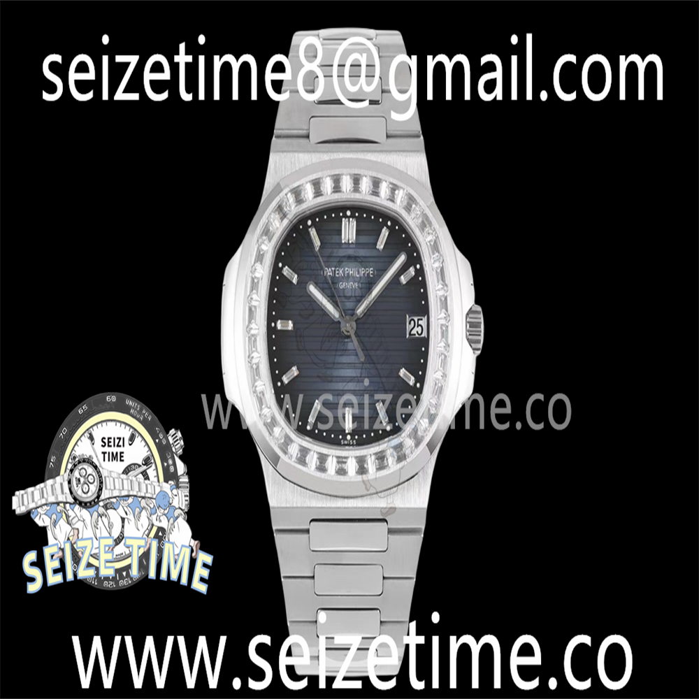 Nautilus 5711 SS PPF 1:1 Best Edition Blue Dial Diamonds Markers and Bezel on SS Bracelet 324CS V5