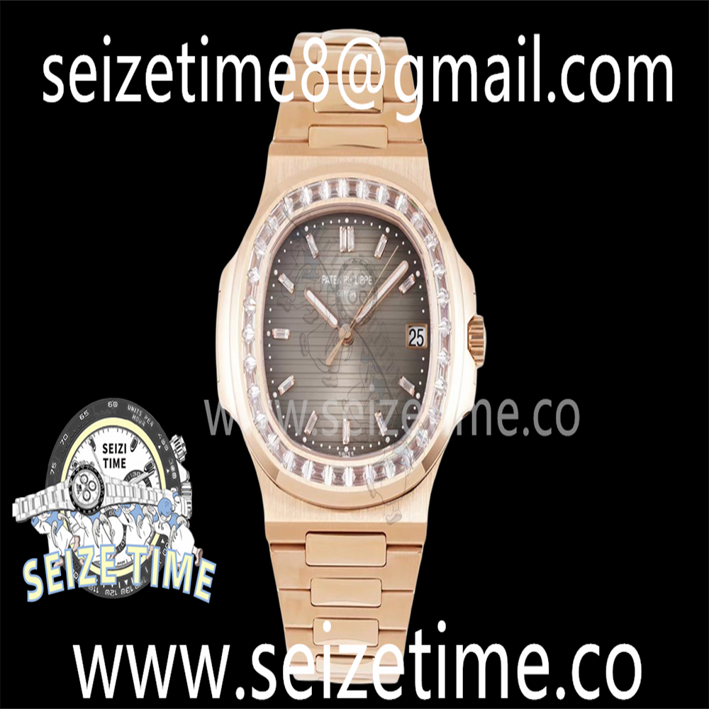 Nautilus 5711 RG PPF 1:1 Best Edition Brown Dial Diamonds Markers and Bezel on RG Bracelet 324CS V5