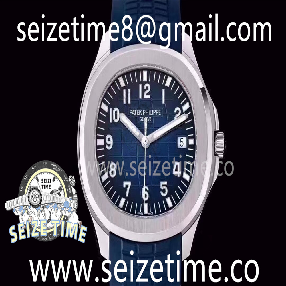 Aquanaut 5168G 42mm SS 3KF 1:1 Best Edition Blue Dial on Blue Rubber Strap A324 V3