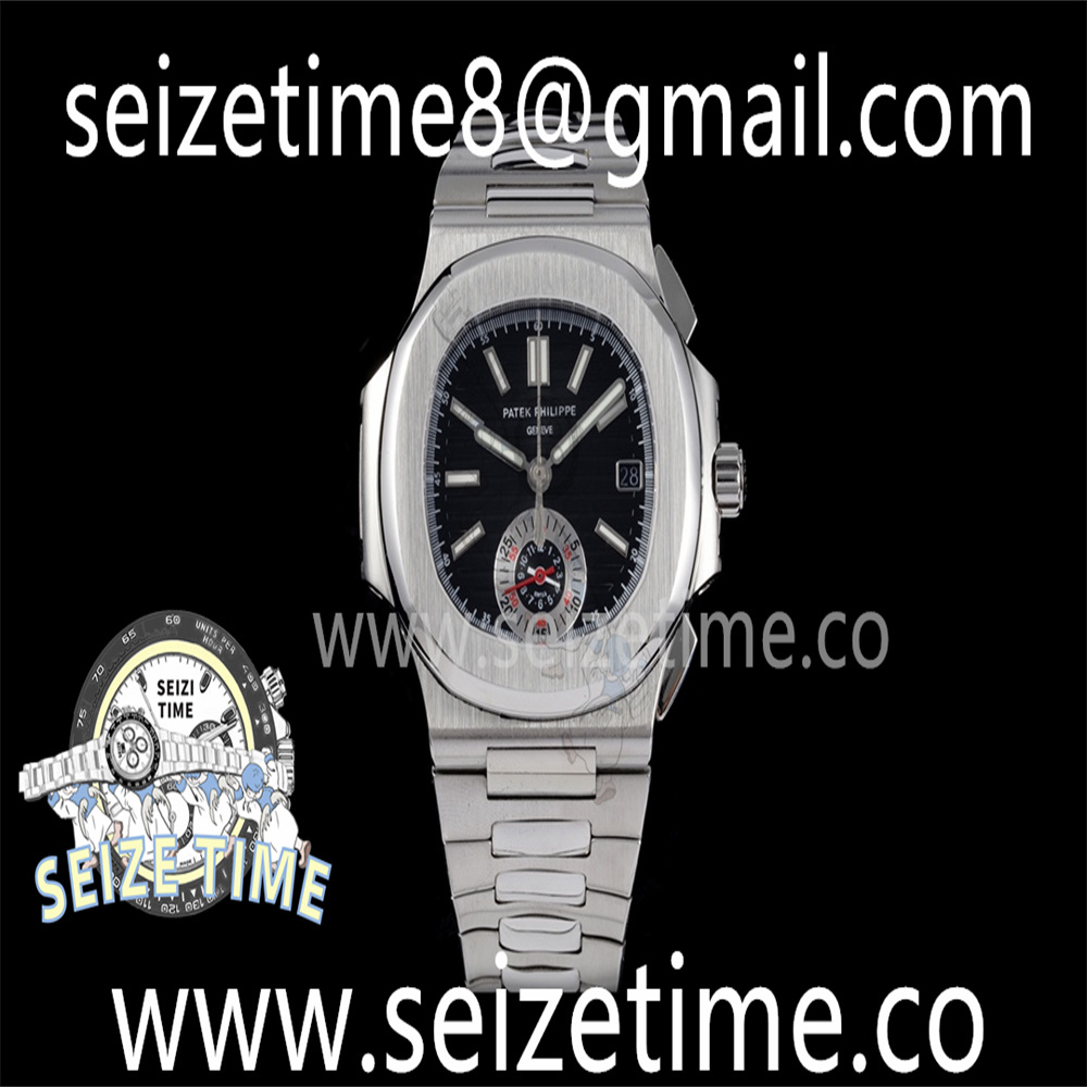 Nautilus Chronograph Date 5980 SS Black Dial on SS Bracelet 3KF A7750 Mod